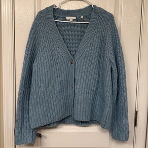 Vince Ribbed Wool Cardigan Size Large